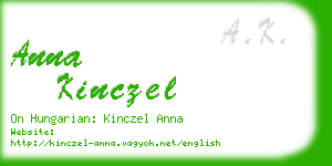 anna kinczel business card